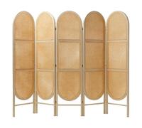 GOCHUSX Paravent Pliable pour Séparer Les Pièces, Paravent Individuel en Rotin Tressé À La Main, Paravent en Bois À Double Charnière pour Bureau, Chambre Ou Salle(Wood Color,50x160cm-5PCS)