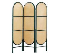 GOCHUSX Paravent Pliable pour Séparer Les Pièces, Paravent Individuel en Rotin Tressé À La Main, Paravent en Bois À Double Charnière pour Bureau, Chambre Ou Salle(Green,50x160cm-3PCS)