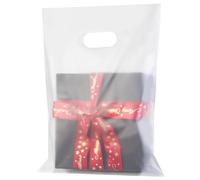 GoClimber Lot de 100 sacs en plastique transparent de 22,9 x 30,5 cm avec poignées découpées pour petites entreprises, boutiques, cadeaux