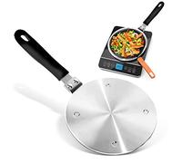 Gocoffun Plaque diffuseur de chaleur pour cuisinière à gaz, plaque adaptateur à induction en acier inoxydable avec poignée de retrait, pour batterie de cuisine, plaque de cuisson à induction,