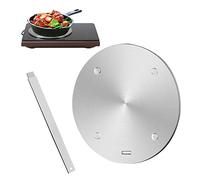 Gocoffun Plaque diffuseur de chaleur pour cuisinière à gaz, plaque d'adaptation à induction en acier inoxydable avec poignée de retrait, pour batterie de cuisine, diffuseur de chaleur (28 cm)