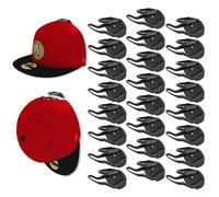Gocvo Porte-Casquettes Mural 24 Pièces - Support Adhésif Sans Perçage pour Baseball | Organisation Porte/Armoire/Chambre | Design Invisible & Ultra-Résistant (Noir)