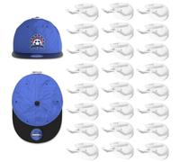 Gocvo Porte-Casquettes Mural 24 Pièces - Support Adhésif Sans Perçage pour Baseball | Organisation Porte/Armoire/Chambre | Design Invisible & Ultra-Résistant (Blanc)