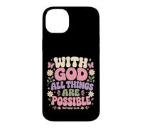 God All Things are Possible Matthew 19:26 Verse biblique Coque pour iPhone 14 Plus