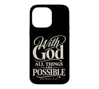 God All Things are Possible Matthew 19:26 Verse biblique Coque pour iPhone 14 Pro Max