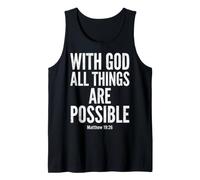 God All Things are Possible Matthew 19:26 Verse biblique Débardeur