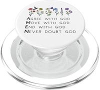 God Amen Agree God Move God with Christian Saying God Quote PopSockets PopGrip pour MagSafe