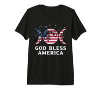 God Bless America 4 Juillet USA T-Shirt Haut de Gamme