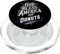 God Bless America and Donuts Patriotic Dessert Pride PopSockets PopGrip pour MagSafe