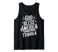 God Bless America and Tequila Funny Drinking Meme Citations Débardeur