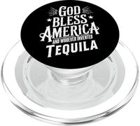 God Bless America and Tequila Funny Drinking Meme Citations PopSockets PopGrip pour MagSafe
