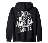 God Bless America and Tequila Funny Drinking Meme Citations Sweat à Capuche