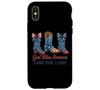 God Bless America Bottes de cowboy Western Patriotic Bowws USA Coque pour iPhone X/XS