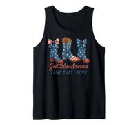 God Bless America Bottes de cowboy Western Patriotic Bowws USA Débardeur
