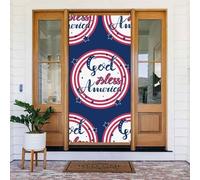 God Bless America Couverture de porte décorative en forme d'étoile patriotique - Bannière de porte pour intérieur et extérieur, décorations printemps/été/automne/hiver, Halloween, Noël