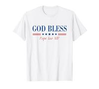God Bless Pope Leo XIV | Patriotic Catholic Flag Tee T-Shirt