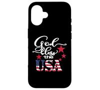 God Bless The USA 4th of July Patriotic US Flag Coque pour iPhone 16