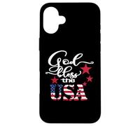 God Bless The USA 4th of July Patriotic US Flag Coque pour iPhone 16 Plus