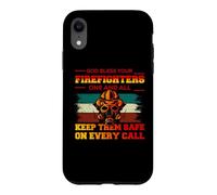 God Bless Your Firefighters Proud Firefighter for Dad Men Coque pour iPhone XR
