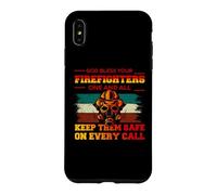 God Bless Your Firefighters Proud Firefighter for Dad Men Coque pour iPhone XS Max