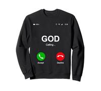 God Calling Funny God Phone Christian Church pour Hommes, Femmes et Enfants Sweatshirt