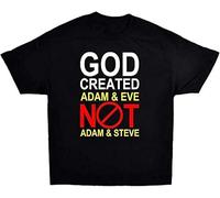 God Created Adam & Eve Not Adam & Steve Against LGBT Gay LesMens T T-Shirts à Manches Courtes College Tee(XX-Large)