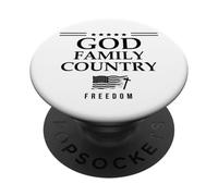 God Family Country Freedom Sign US Flag Make Heaven Crowded PopSockets PopGrip Adhésif