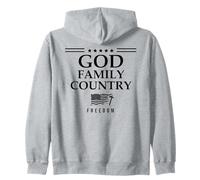 God Family Country Freedom Sign US Flag Make Heaven Crowded Sweat à Capuche