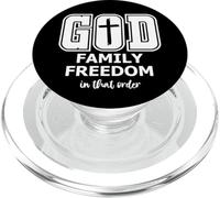 God Family Country in That Order Freedom Its All About Jesus PopSockets PopGrip pour MagSafe