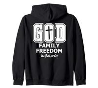 God Family Country in That Order Freedom Its All About Jesus Sweat à Capuche