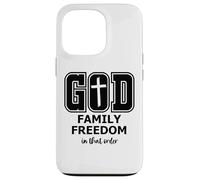God Family Country in That Order Its All About Jesus Freedom Coque pour iPhone 13 Pro