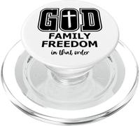 God Family Country in That Order Its All About Jesus Freedom PopSockets PopGrip pour MagSafe
