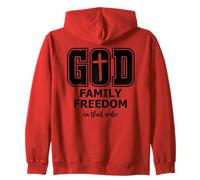 God Family Country in That Order Its All About Jesus Freedom Sweat à Capuche
