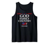 God Family Country US Flag Christian Saying Freedom Jesus Débardeur