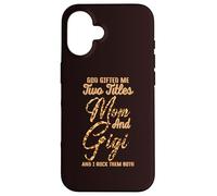 God Gifted me Two Titles Mom Gigi Leopard Mother's Day Coque pour iPhone 16
