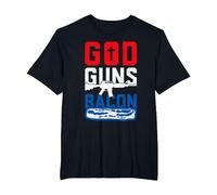 God Guns Bacon Patriotique T-Shirt, Homme Grandes Tailles, Noir, 3X Tall