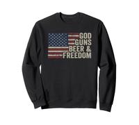 God Guns Beer & Freedom - Pistolet Vintage Drapeau américain Pro God Gun Sweatshirt