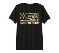 God Guns Massie Freedom Thomas Drapeau USA Camouflage T-Shirt Haut de Gamme