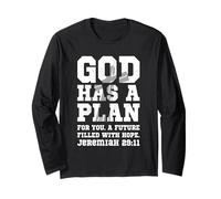 God Has A Plan Motivational Bible Verse Faith Jésus Christ Manche Longue