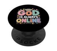 God is Always Online Foi, état d’Esprit de l’Église - PopSockets PopGrip Adhésif