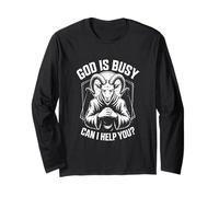 God is Busy Can I Help You ? Esthétique Gothique Occulte Manche Longue