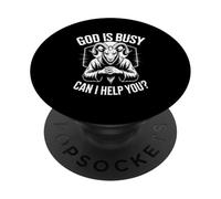 God is Busy Can I Help You ? Esthétique Gothique Occulte PopSockets PopGrip Adhésif