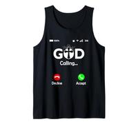 God is Calling Phone Screen Religious Humour Christian Débardeur