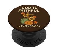 God is Faithful Fall Verse de la Bible chrétienne Citrouille Automne PopSockets PopGrip Adhésif