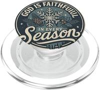 God is Faithful in Every Season Chrétien Hiver Noël PopSockets PopGrip pour MagSafe