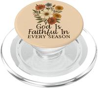 God is Faithful in Every Season Verse de la Bible Florale chrétienne PopSockets PopGrip pour MagSafe