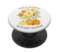 God is Faithful in Every Season Watercolor Fall Pumpkins PopSockets PopGrip Adhésif