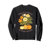 God is Faithful in Every Season Watercolor Fall Pumpkins Sweatshirt