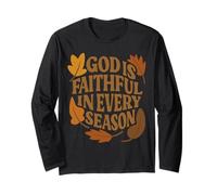 God is Faithful Verse de la Bible Chrétienne Feuilles d'automne Foi Manche Longue