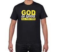 God is Good All The Time Funny T-T-Shirts à Manches courtess Men's Oversized Cotton Tops Streetwear Tee T-Shirts à Manches courtess Boy's Casual Short Sleeve Tees Black M(X-Large)